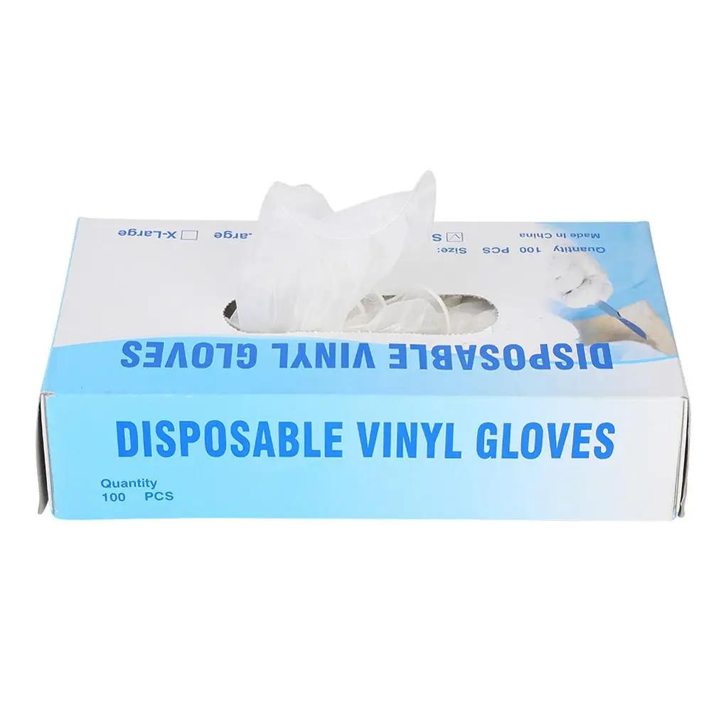 

50Pcs / Box Tattoo Gloves Disposable Transparent Plastic Latex rubber Gloves Eyebrows And Lips Tattoo Hand Protection Gloves New