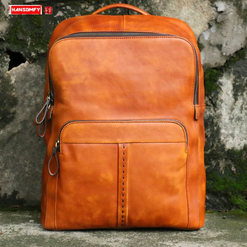 

Мужской рюкзак из натуральной воловьей кожи, с отделением для ноутбука 2022 дюйма