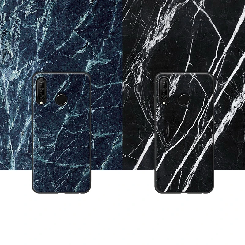 Чехол для телефона Huawei P30 Lite с деревянным и каменным узором мягкий силиконовый