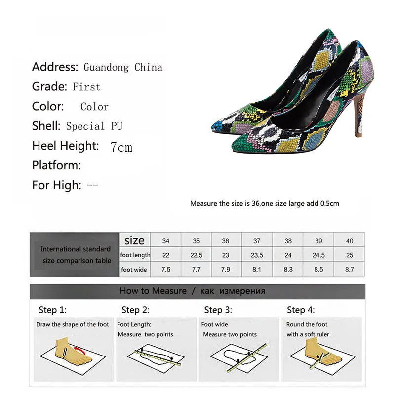 

Mclubgirl 2020 Women Sexy Point Toe PU Fashion Pumps OL Snake Pattern 9cm High Lady Plus Large Size Single Shoes MJL