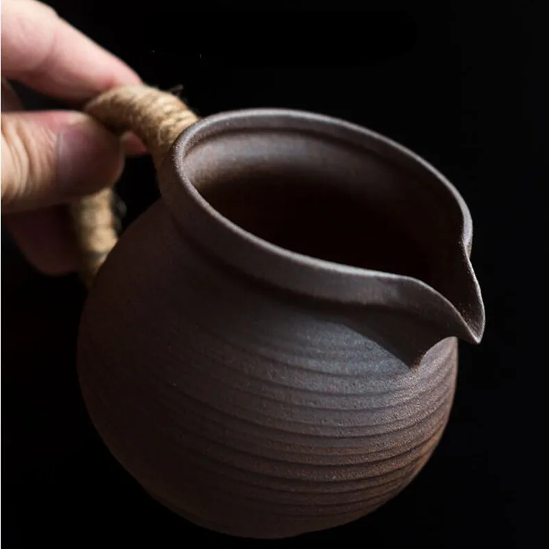 

Handmade Coarse Pottery Fair Cup Household Ceramic Tea Distributor Chinese Teaset Tea Making Suit Large Capacity Tea Accessories