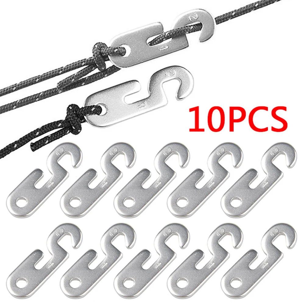 

10pcs Tent Rope Buckles Aluminum Alloy Outdoor Tent Canopy Slip Adjustment Buckle Applicable 3MM Windproof Rope New Durable