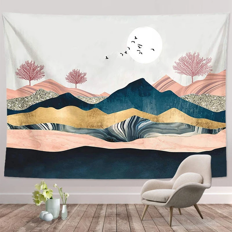 

Sunset Tapestry Nature Landscape Tapestry Wall Hanging Type of Bedroom and Living Room Dormitory150X130cm
