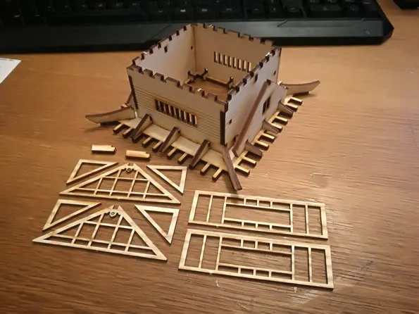 Доска деревянная сцена модель собрать DIY игра с 28 мм соотношением 1:56 для японских воюющих штатов дом строительства 16*16*20 см
