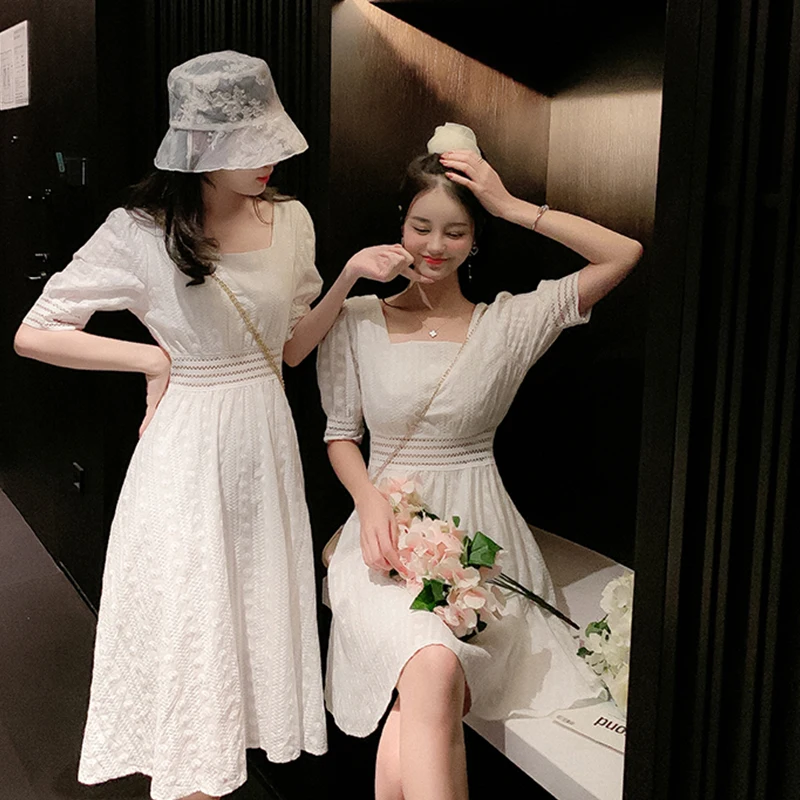 

BETHQUENOY Casual Mini Robe Longue Sexy White Dresses For Women 2021 Kleider Damen Femme Vestidos Elegantes Para Mujer Verano