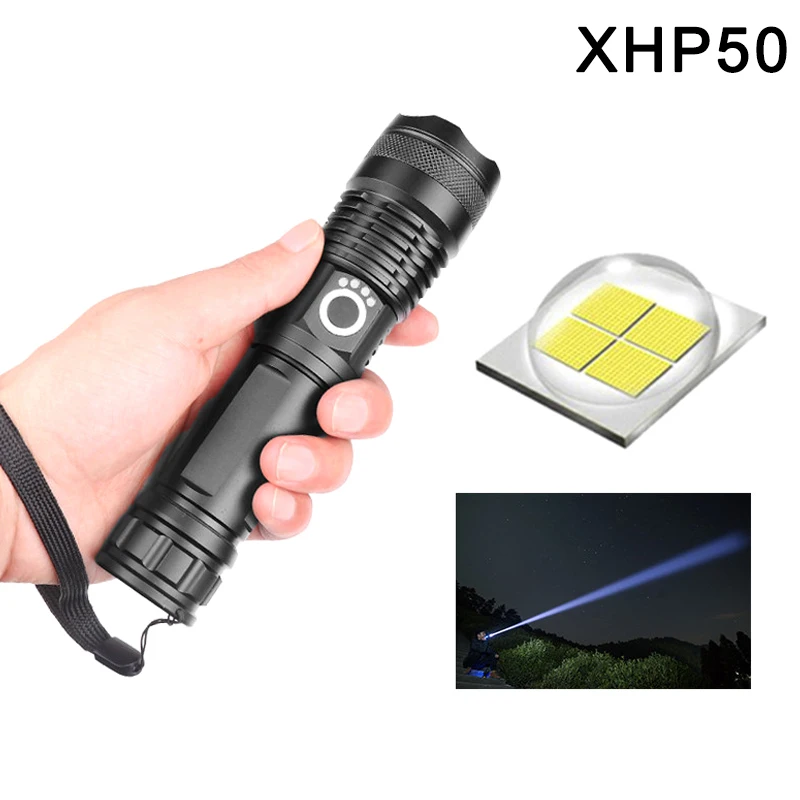 

USB Charging LED Flashlight Alloy High Power Telescopic Power Display for Outdoor WHShopping