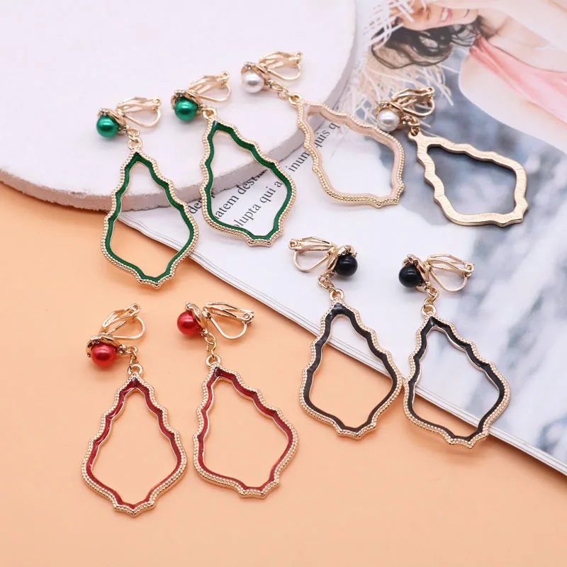 

Geometric Earrings Clip Enamel For No Ear Holes Simple Designs