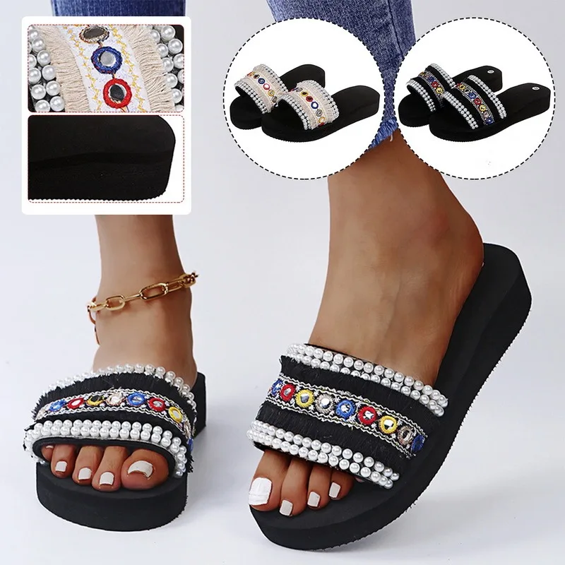 

Summer Women Floor Flat Shoes Fashion Indoor Flip Flops Female Casual Non-Slip Bathroom Home Slippers Girls New Beach Shoes
