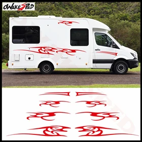 1 комплект, наклейки для автомобиля, караван, Camper Van Sport Stripes, виниловые наклейки, аксессуары для тела, наклейки