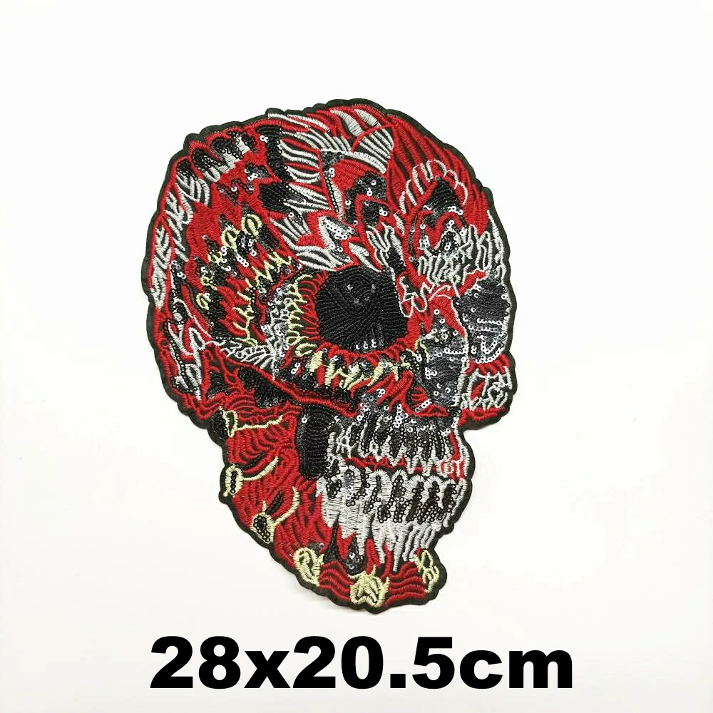 

Accessories large embroidery big skull patches for clothing OR-283