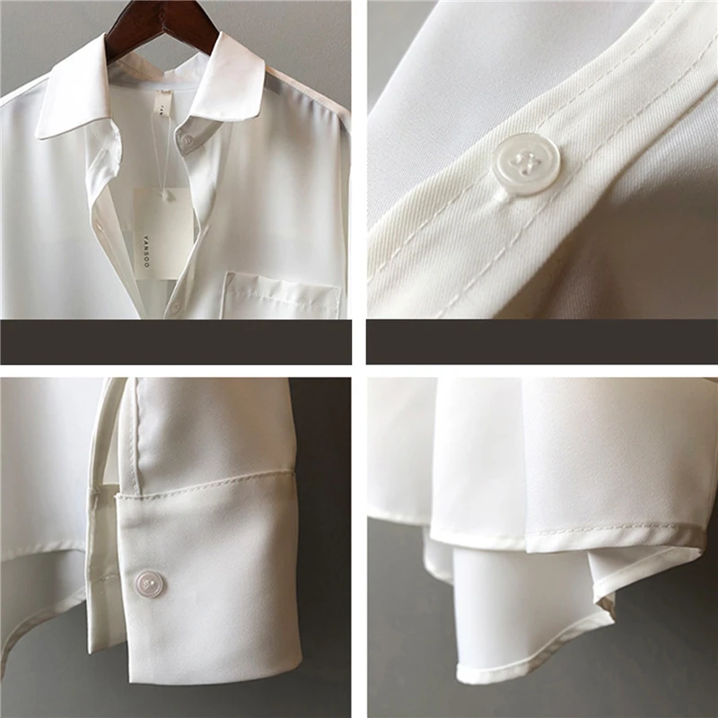 

Vintage Blouse Women Autumn Long Sleeve Shirt Women Korean Style Loose Casual White Tops Solid Elegant Blusas All Match