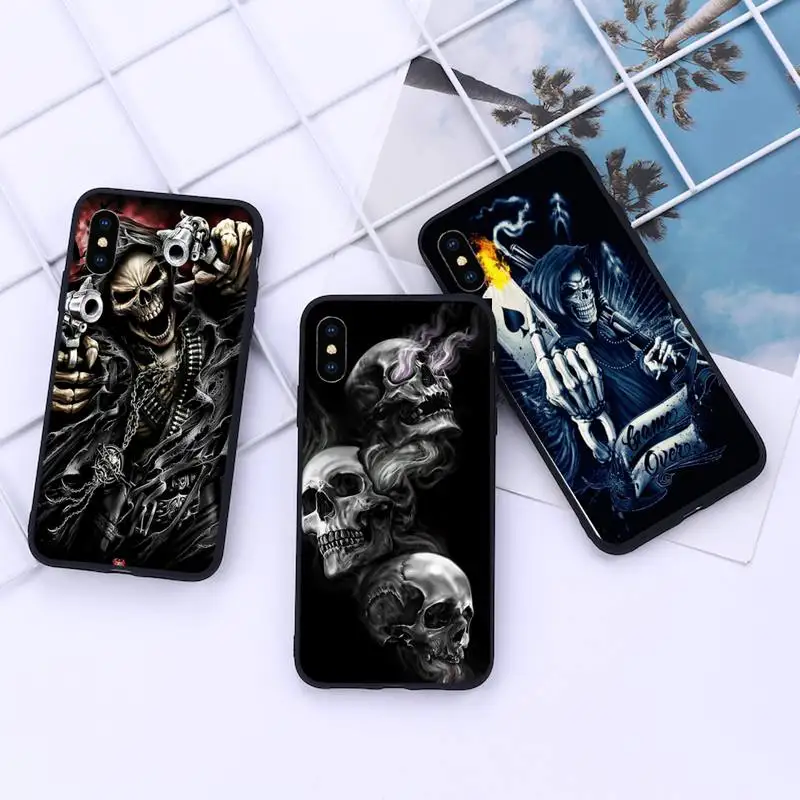 

Grim Reaper Skull Skeleton Phone Case For iphone 12 11 13 7 8 6 s plus x xs xr pro max mini