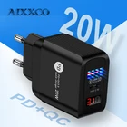 Зарядное устройство AIXXCO PD 20 Вт, USB Type-C, адаптер для ЕС, быстрая зарядка для телефона iPhone 12 Pro Max, быстрая зарядка 3,0 QC USB C для Xiaomi