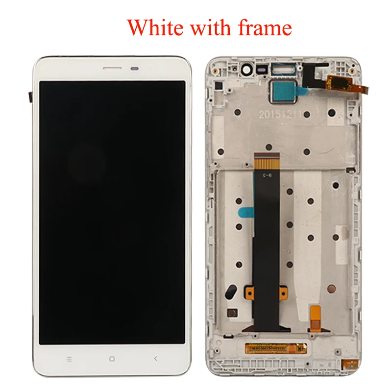 Для Xiaomi Redmi Note 3 ЖК-дисплей+ сенсорный экран+ рамка дигитайзер панель аксессуары для планшета для Redmi Note 3 Pro Prime 150 мм 5,5 дюйма - Цвет: White with frame