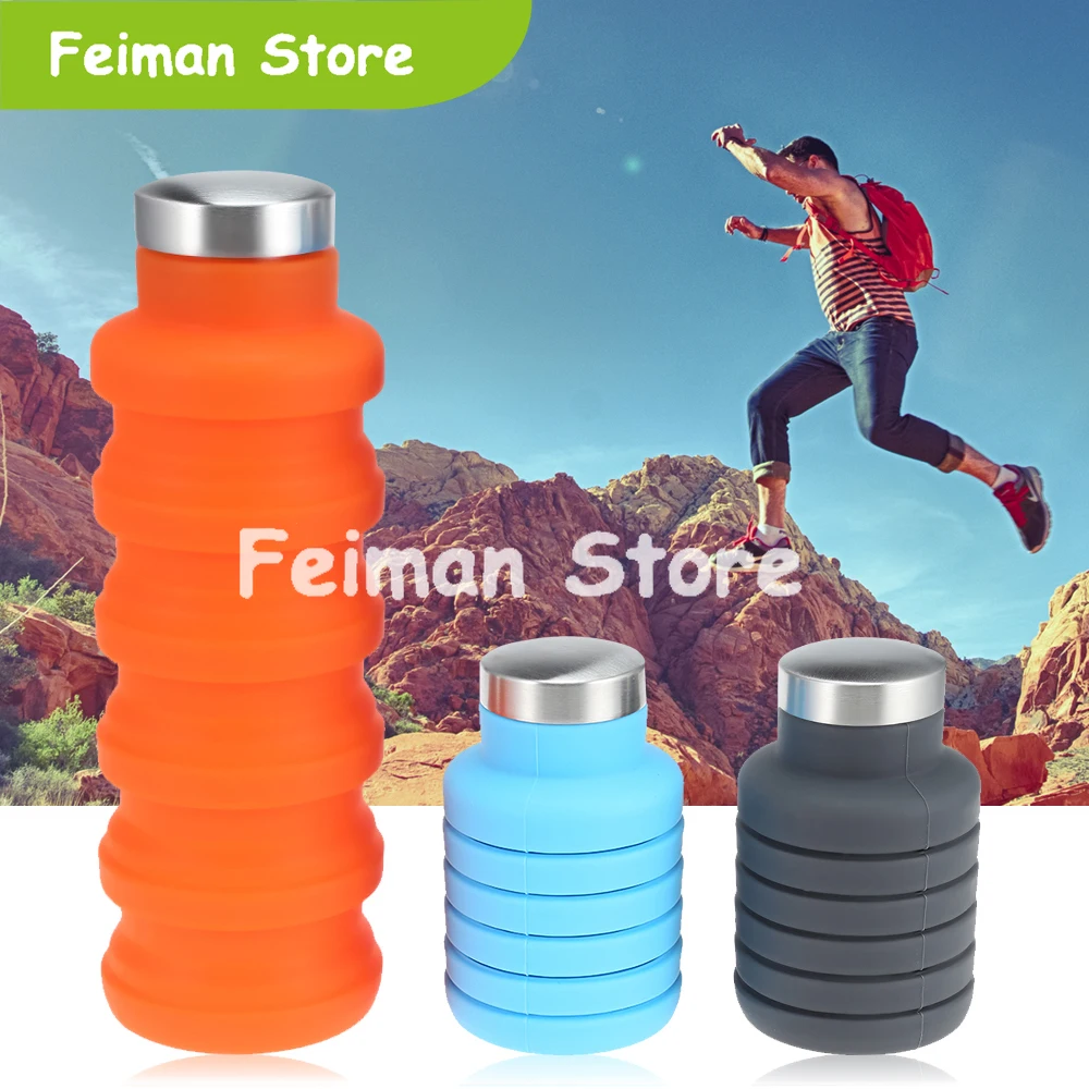 500 мл портативная силиконовая бутылка для воды Выдвижная складная кофе на