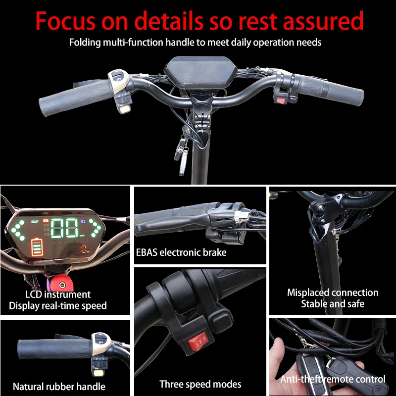 

3200W Powerful Electric Scooter Max Speed 80km/h Adult Scooter EU US Stock E scooter Dual Motor Drive Off Road Tire Long Range