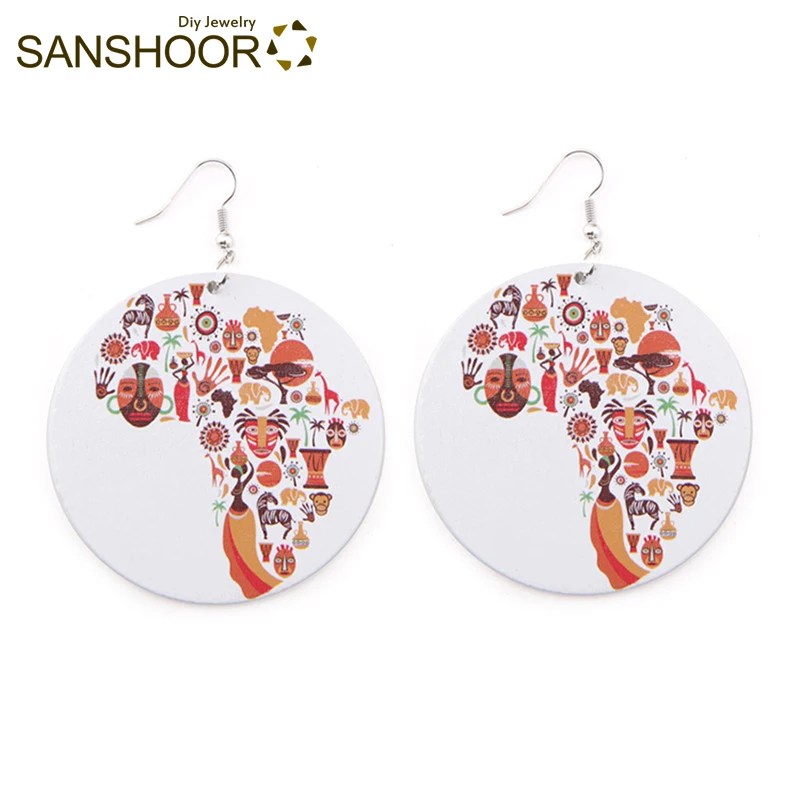 SANSHOOR печатные объединенные африканские символы племенные деревянные