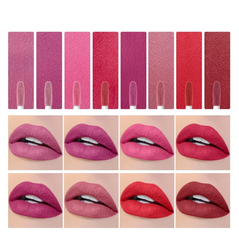 Двусторонний матовый блеск для губ водостойкий антипригарный автоматический