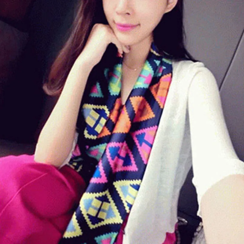 145x15cm Elegant Women Multifunction Polyester Silk Scarf Female Printed Casual Satin Small Square Wraps Scarves Shawl Girl 2021 |