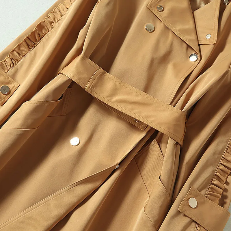 Высокое качество Новый стильный 2019 дизайнерский женский двубортный длинный плащ