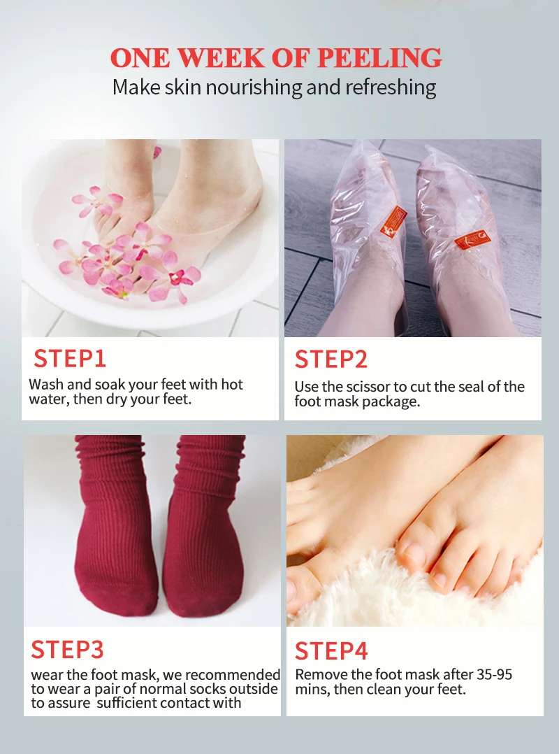 PUTIMI Foot Peeling Mask for Legs Remove Dead Skin Smooth Exfoliating Socks Pedicure Whitening Moisture Feet | Красота и здоровье
