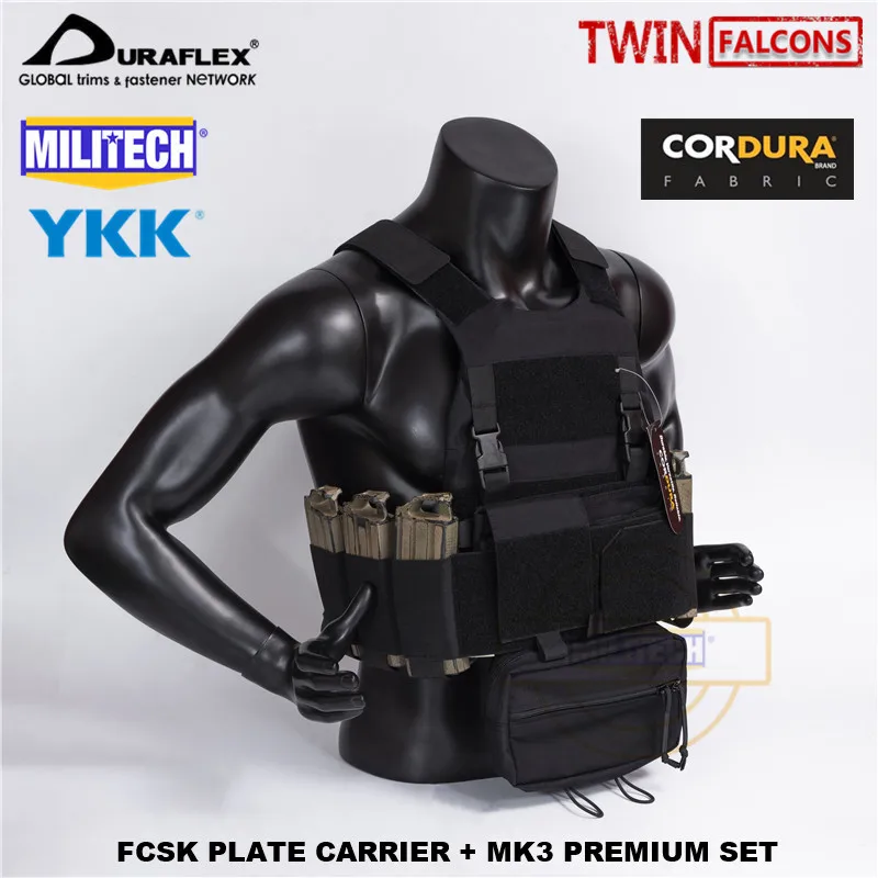 MILITECH Twinfalcons FCSK MOLLE MK3 Chest Rig Premium Set Military Combat Assault Tactical Vest Police Body Armor Plate Carrier |