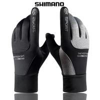 2021 winter outdoor mens fishing gloves shimano full fingers keep warm windproof anti slip gloves hiking cycling sport gloves