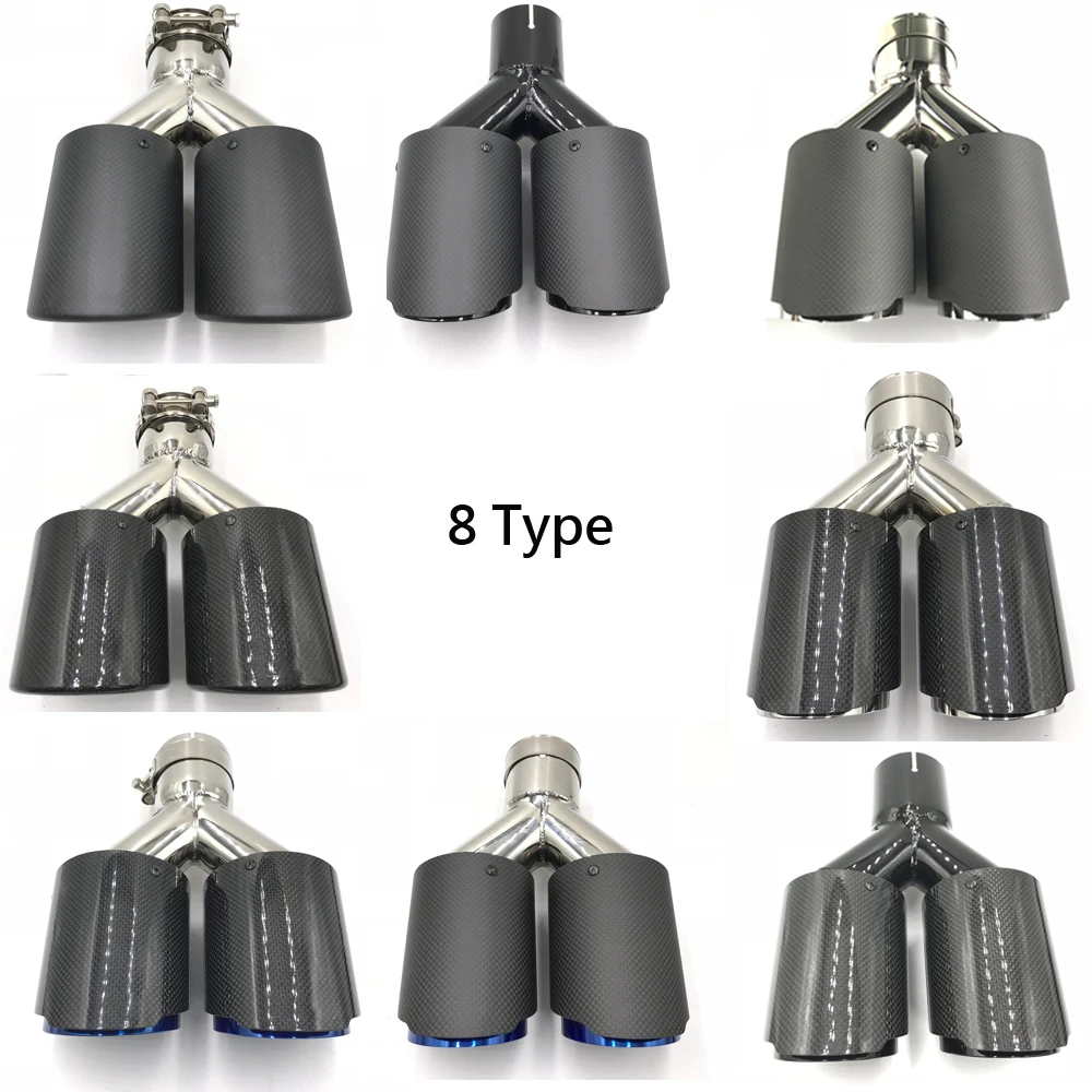 Распродажа углеродный двойной глушитель наконечник выхлопной системы трубы