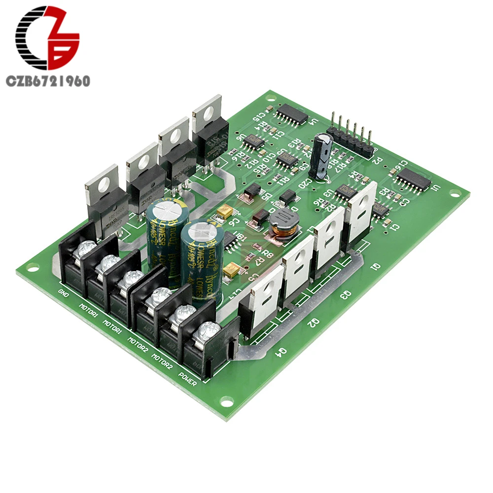 

Dual DC Motor Driver Board H-Bridge PWM DC Motor Drive Module MOSFET IRF3205 12V 24V 10A Peak 30A with Brake Function