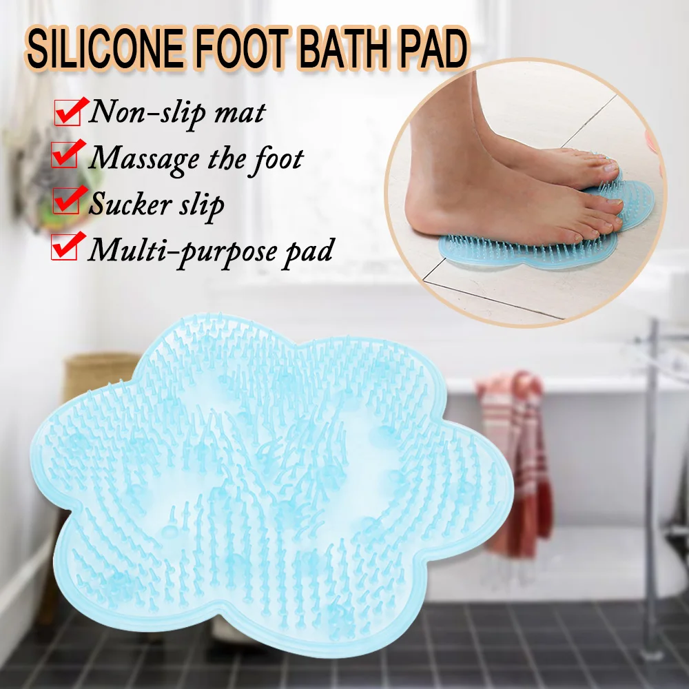 1Pc Silicone Bath Shower Mat Suction Cup Non-slip Anti Skid Pad Mats Bathroom Foot Brush Dead Skin Massager HOT | Красота и здоровье