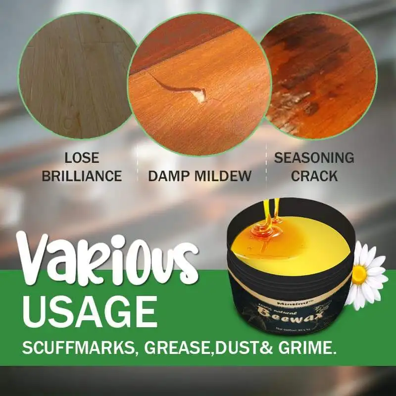 

80g Wood Seasoning Beeswax Household Organic Natural Pure Wax Wood Polished Waterproof Wear-Resistant Care Wax Furniture Care