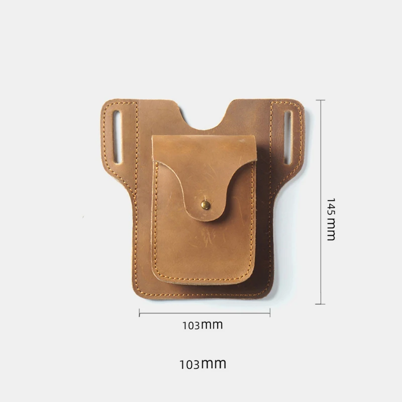 

Men's Vintage Handmade Waist Bag Holster 7.2 inch Mobile Phone Case Cell Phone Cover Case Coin Purse Card Holder Wallet Gift