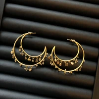 vintage stud asymmetric earrings gold eardrop for women girls fashion jewelry accessories wedding birthday gift