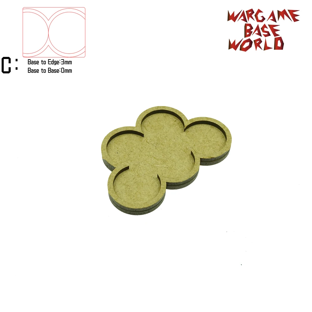 Wargame Base World-Movement Tray-5 круглых 25 мм-форма MDF
