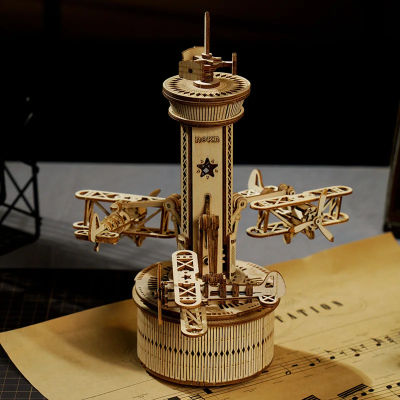 Robotime Rokr музыкальная шкатулка 3D деревянная головоломка Сборная модель