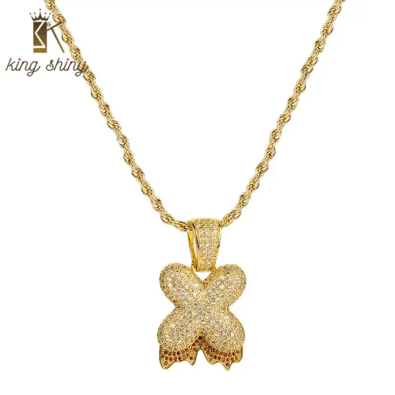 

Punk Shiny Crystal 26 A-Z Letters Pendant Necklace Elegant CZ Zirconia Alphbet Initials Name Copper Necklace Girls Jewelry Gifts