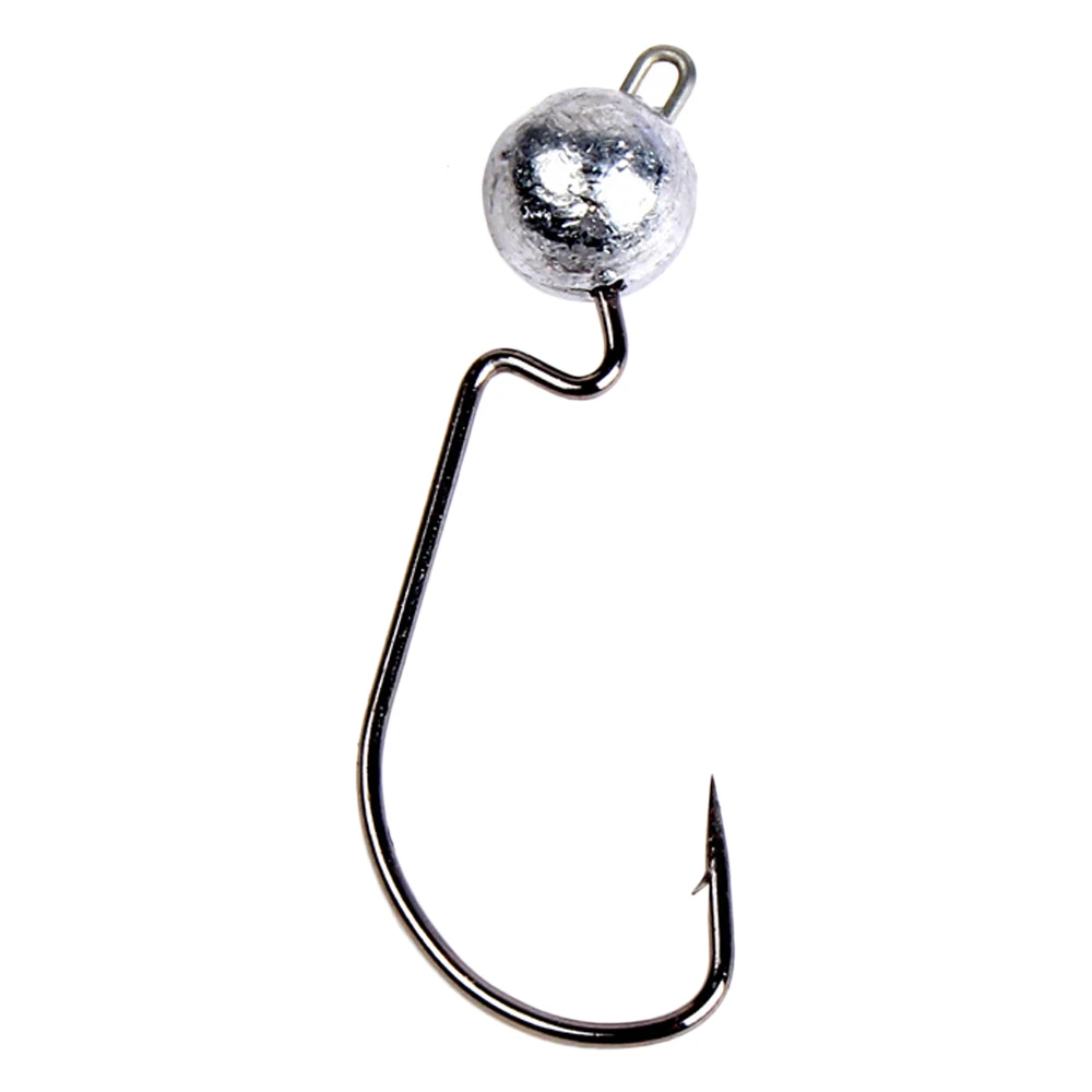 Lixada 10 шт. рыболовные крючки джиг головки Крючки для Червяков Кривошип басов