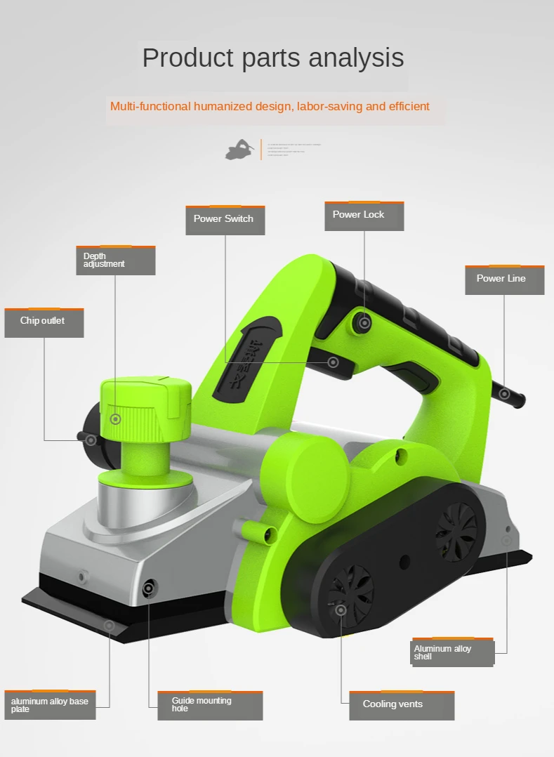 

1010W Portable electric planer woodworking household desktop multi-function electric planer planer woodworking power tools