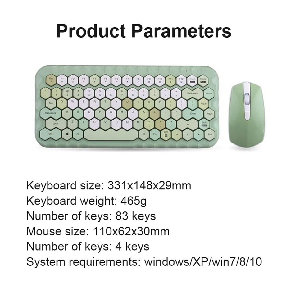 2 4G Беспроводной Клавиатура Набор разные яркие цвета круглые клавиши