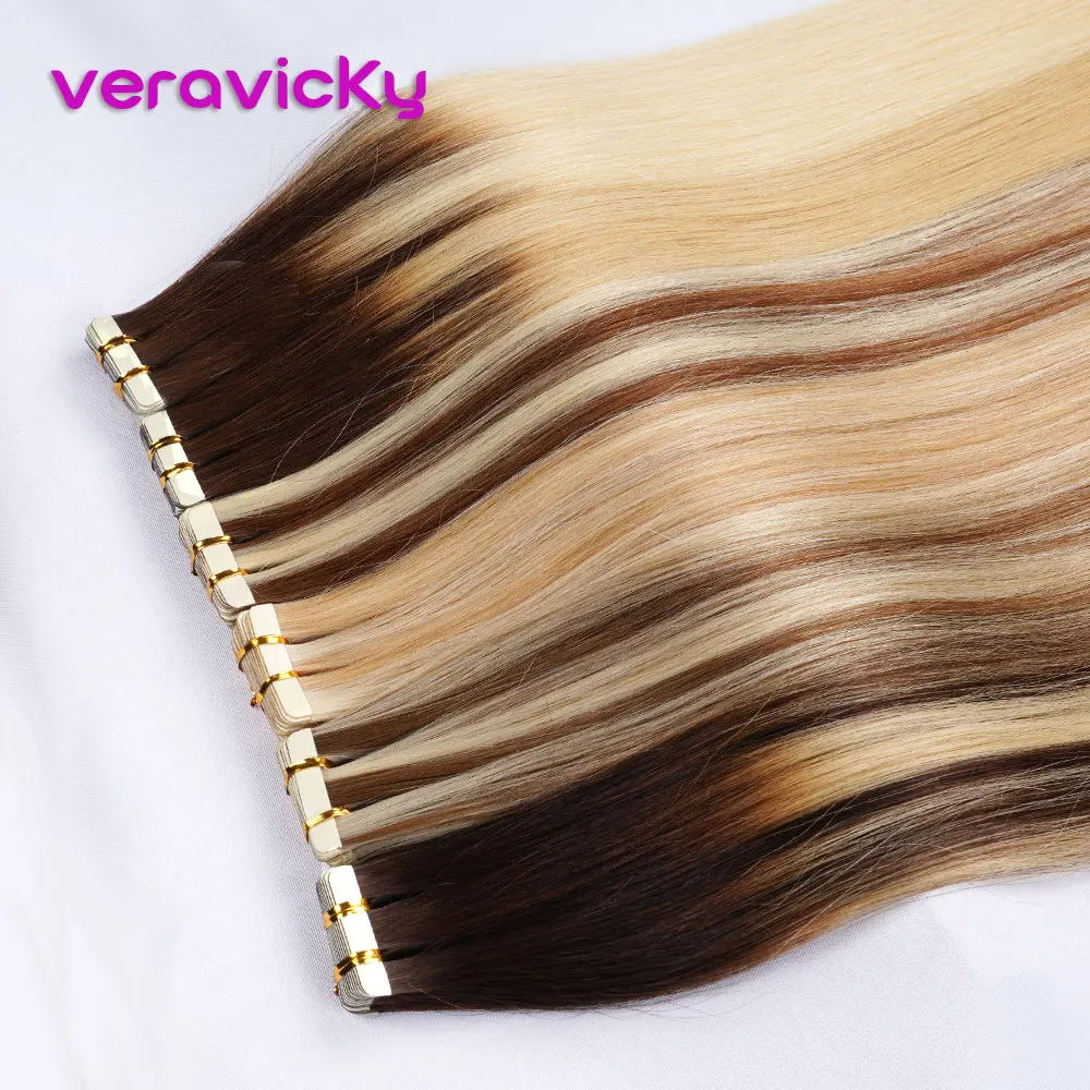 

Tape in Human Hair Extensions Natural Real Hair 20/40pcs Remy on Double Tape Adhesive Human Hair Extensions