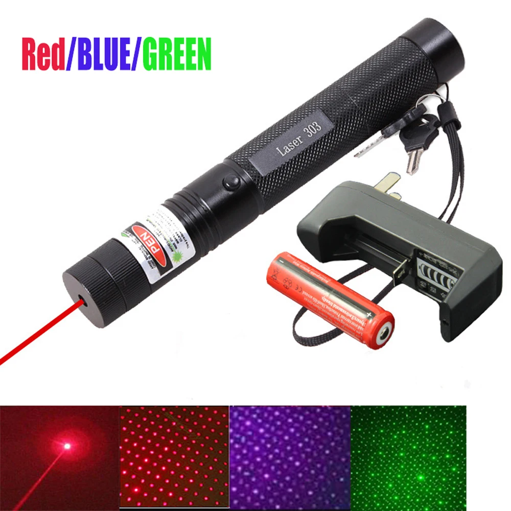 

Hunting High Power Adjustable Focus Burning Green Laser Pointer Pen 532nm Continuous Line 500 to 10000 meters Lazer 301 range