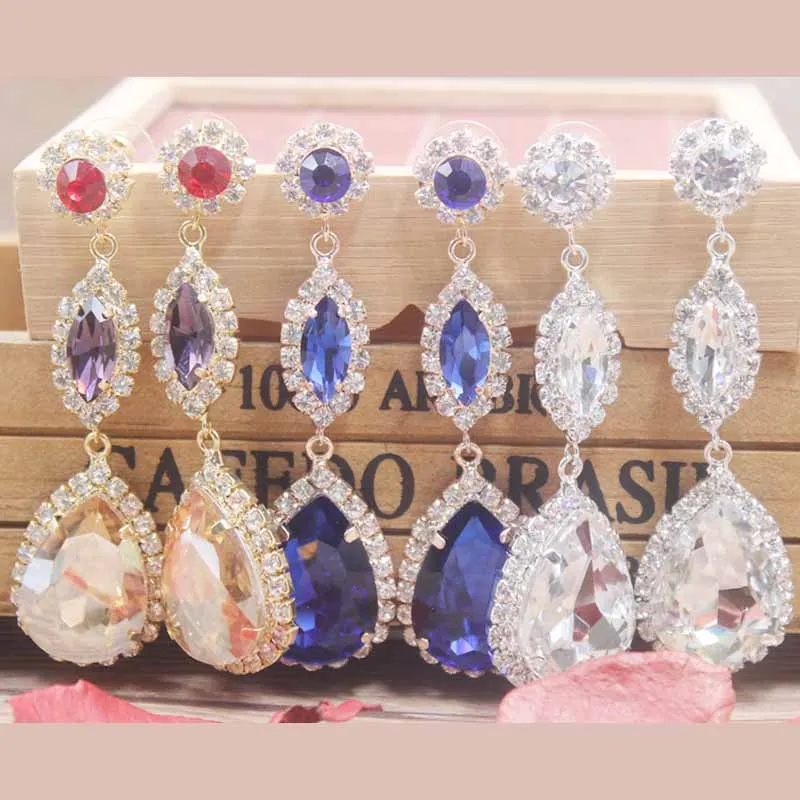 Новейшая розовая Золотая черная серьга со стразами длинные серьги с кисточками