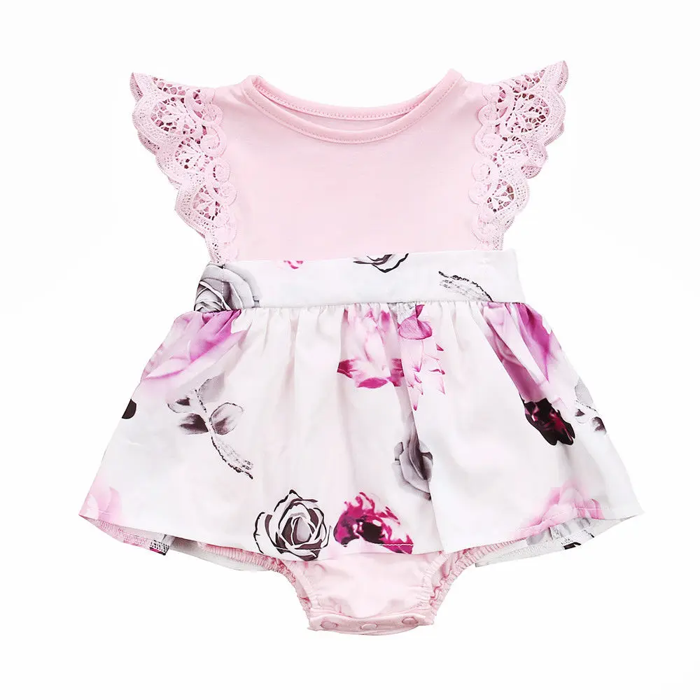 Pudcoco Baby Sisters Matching Clothes Floral Lace Dress Romper One-piece Girl Sunsuit Casual Dresses | Детская одежда и обувь