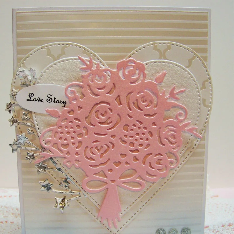 Выдолбленный цветочный букет высечки для изготовления карт цветочное украшение