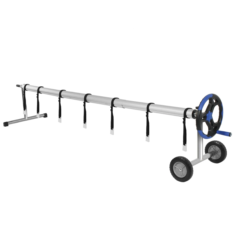 Cubierta Solar de aluminio de 18 pies, carrete de cubierta de piscina, mano de obra Superior, f&aacute;cil y eficiente de trabajar, azul, [US-W]-1