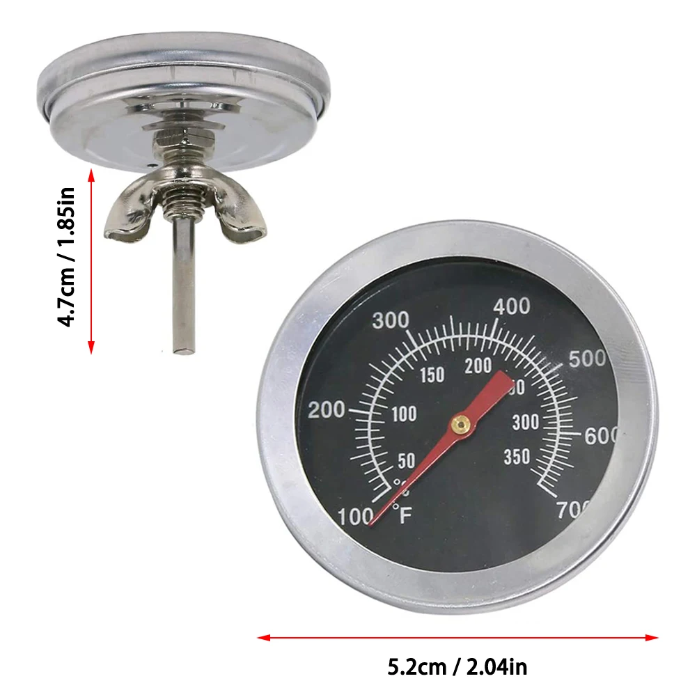 

Stainless Steel BBQ Smoker Grill Thermometer Kitchen Temperature Gauge 50-350 5 CM Measuring Range Easy To Install Baking Tools