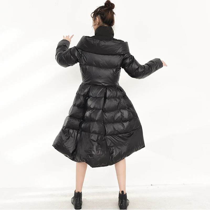 

Fit Irregular Loose Big Size Warm Down Jacket New Long Sleeve Warm Women Parkas Fashion Tide Autumn Winter 2021 LD047001