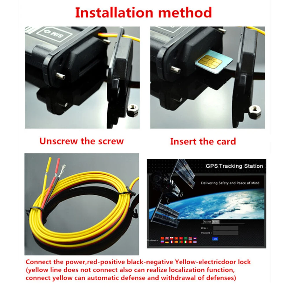 

1PC GPS Tracker Black Global Locator Motorcycle Real Time High quality