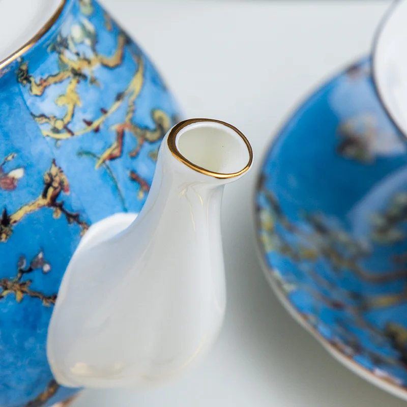 1000 мл костяной китайский заварочный чайник Ван Гог для рисования керамический