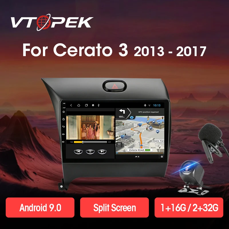 Автомагнитола Vtopek для Kia мультимедийный видеоплеер на Android 9 0 экран дюймов 4 Гб + WiFi